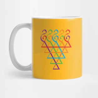 Indian Symbol of Knowledge and Wisdom Saraswati Yantra colorful Flat Design Mug